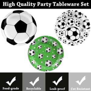 UROINEPA Soccer Party Decoration Supplies 60 Pcs Soccer Plates Soccer Birthday Dessert Dinner Plates Disposable Soccer Themed Party Favors Decorations for Boy Baby Shower