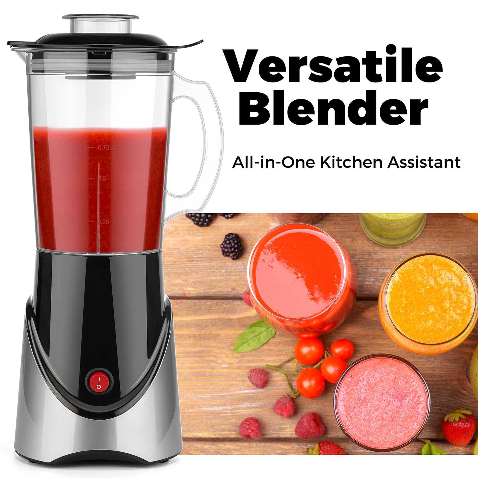 Powerful Blender for shakes and smoothies, 1000ML Large Blender for Home and Kitchen, 400W Smoothie Maker with 4blade, Easy to clean, BPA Free