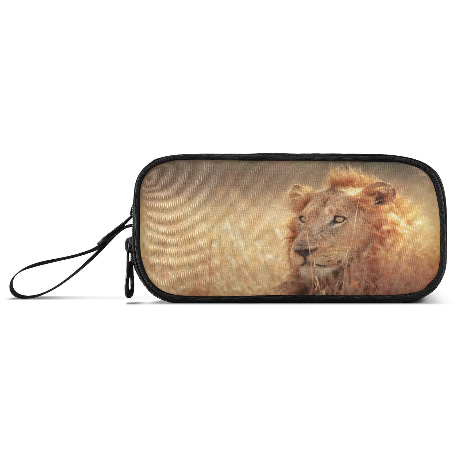 ALAZA South Africa Lion Pencil Case Large Capacity,Pencil Pouch Office College Large Storage Pen Bag 3 Compartment Pencil Cases for Women Adults Teen