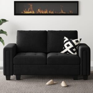 belffin velvet modular loveseat sofa couch 2 seater sofa love seats for small space black