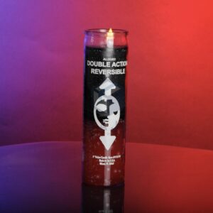 Reversible Double Action (Black Over Red) Pillar Candle Candela Santeria Orisha