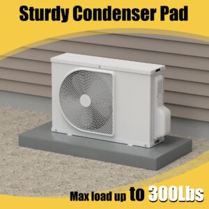 Powrocket Equipment Pad 18" x 38" x 3" for Mini Split Air Conditioner Heat Pump Systems,Outdoor Plastic Mini Split Condenser Pad for HVAC Systems,Air Conditioner Accessories