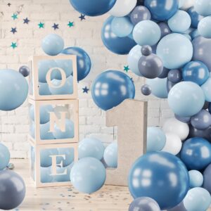 Dusty Blue Balloon Arch Garland Kit-143Pcs Macaron Gray Blue Balloons for Birthday Bridal Shower Christmas Reunion Party Wedding Decoration