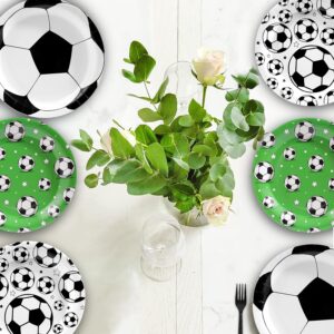 UROINEPA Soccer Party Decoration Supplies 60 Pcs Soccer Plates Soccer Birthday Dessert Dinner Plates Disposable Soccer Themed Party Favors Decorations for Boy Baby Shower