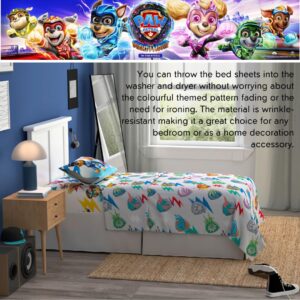 Franco Paw Patrol 2 The Movie Bedding Super Soft Microfiber 3 Piece Twin Size Sheet Set, (Officially Licensed Product)