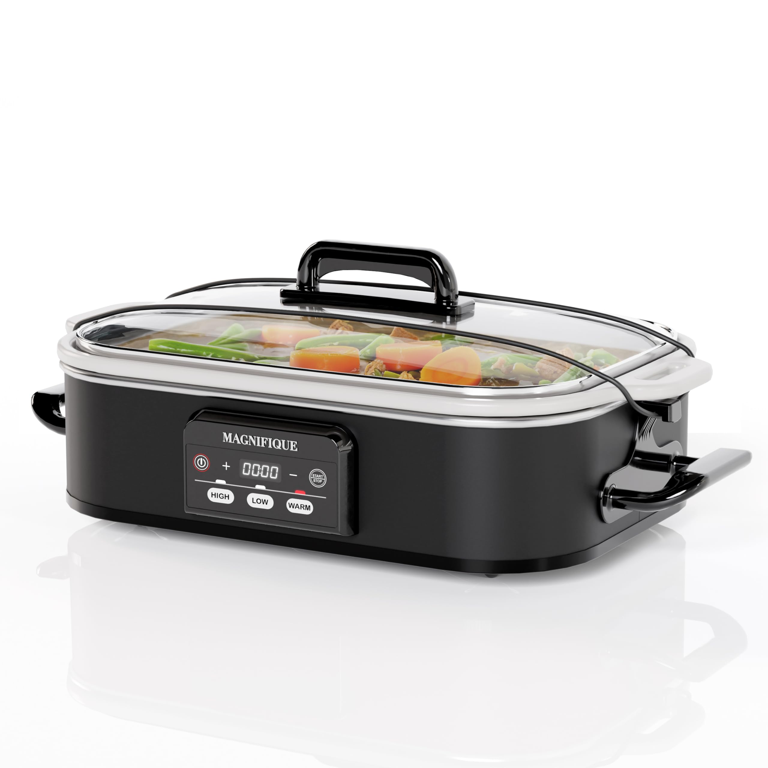 Magnifique 4 Quart Casserole Digital Slow Cooker, Premium Ceramic Bakeware for Oven, Dishwasher Safe Baking Dish