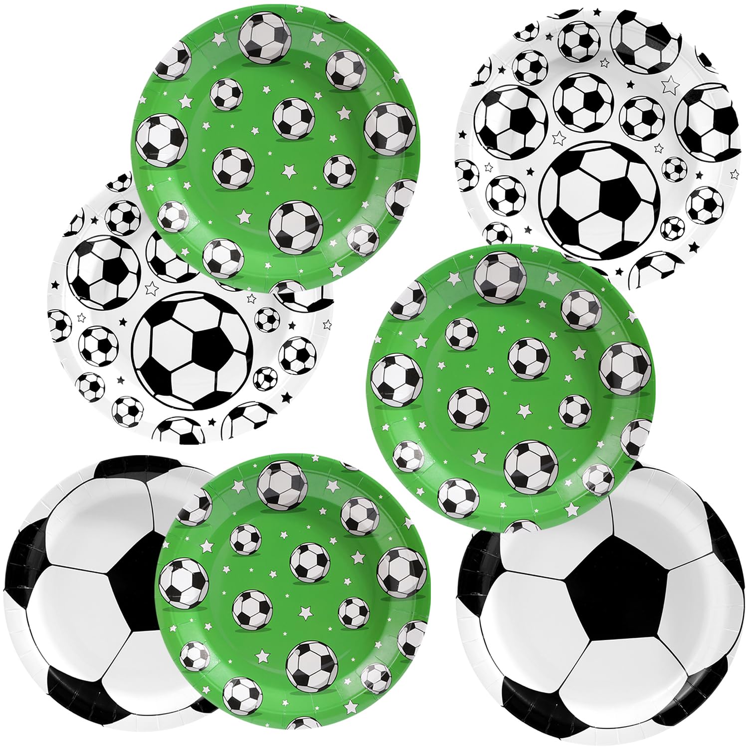 UROINEPA Soccer Party Decoration Supplies 60 Pcs Soccer Plates Soccer Birthday Dessert Dinner Plates Disposable Soccer Themed Party Favors Decorations for Boy Baby Shower