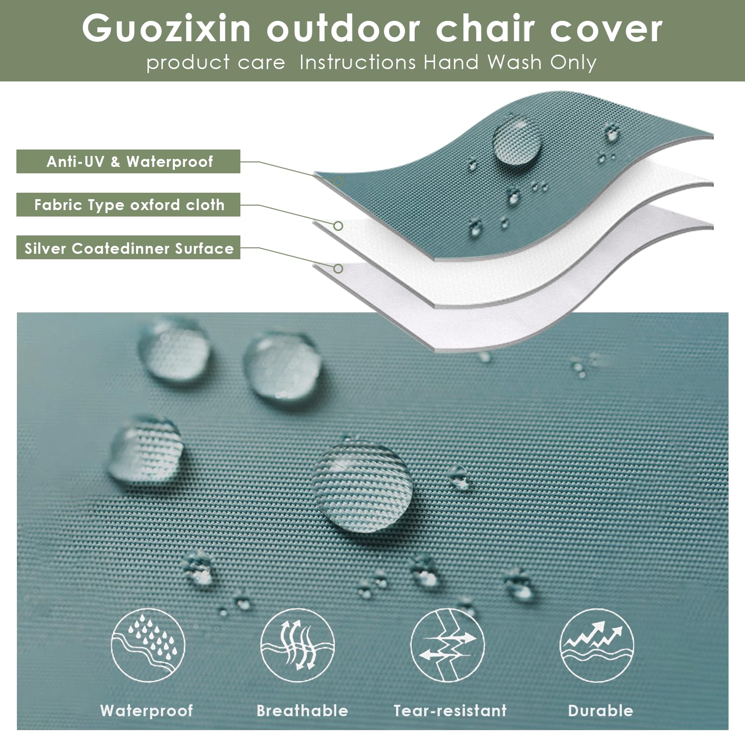 Guozixin Furniture Covers Chair Covers Waterproof Outdoor Furniture ，Waterproof Outdoor Lawn Patio Furniture Covers Fits up to39.25" W x 37.5" D x 38.5" H, 2 Pack, Grey.