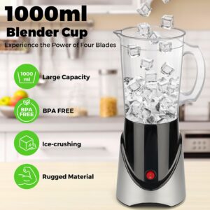 Powerful Blender for shakes and smoothies, 1000ML Large Blender for Home and Kitchen, 400W Smoothie Maker with 4blade, Easy to clean, BPA Free