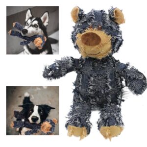 maxbeck dog companion for heavy chewers- 2024 new indestructible robust bear dog toy, resistant squeaky dog toys for heavy chewers, unbreakable stuffed plush dog toys for aggressive chewers (a-navy)