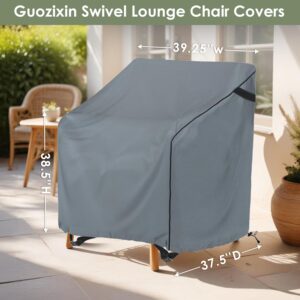 Guozixin Furniture Covers Chair Covers Waterproof Outdoor Furniture ，Waterproof Outdoor Lawn Patio Furniture Covers Fits up to39.25" W x 37.5" D x 38.5" H, 2 Pack, Grey.