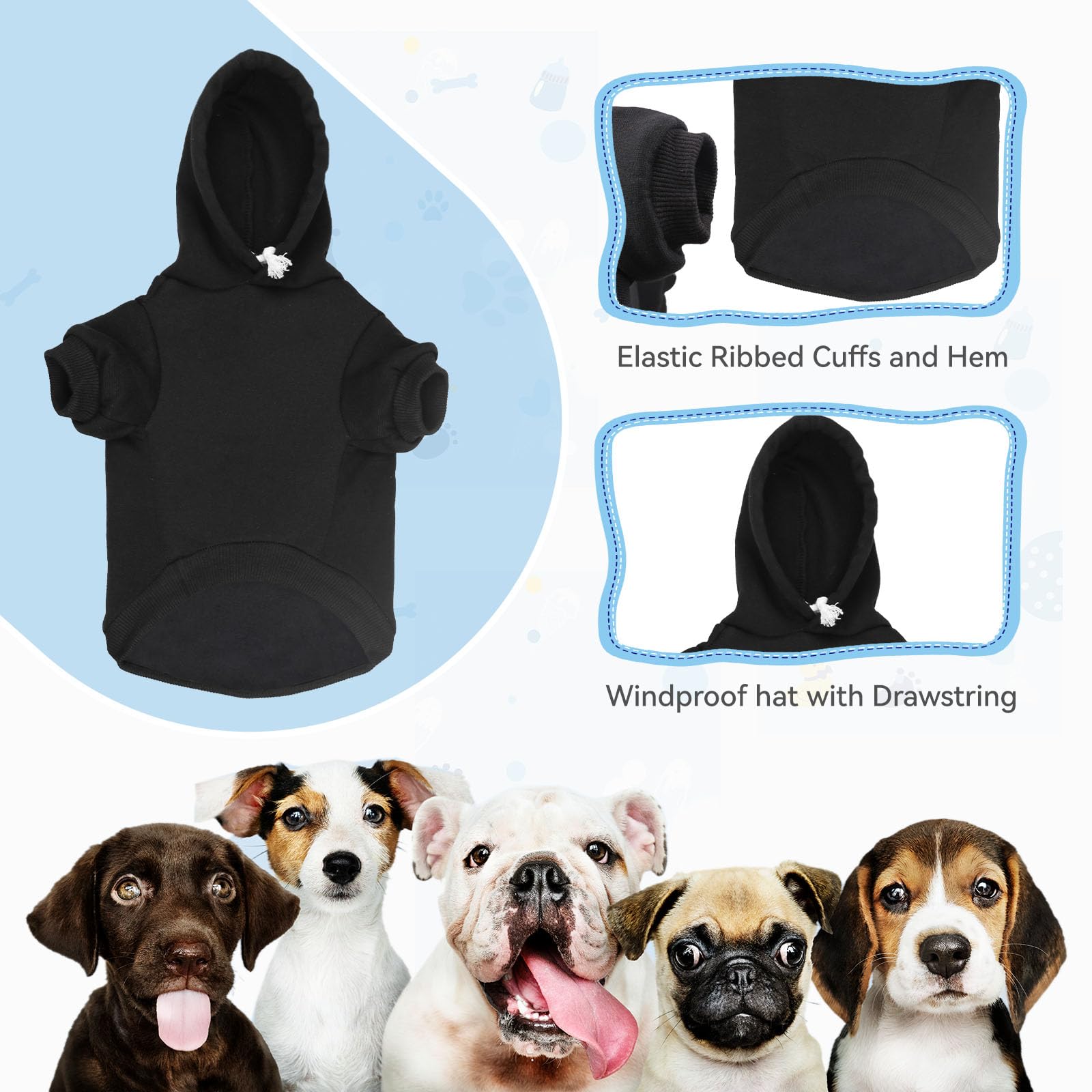 Dog Sweaters for Large Dogs Security Dog Hoodie Dog Sweater Soft Brushed Fleece Dog Clothes Dog Hoodie Sweatshirt with Pocket(XL)