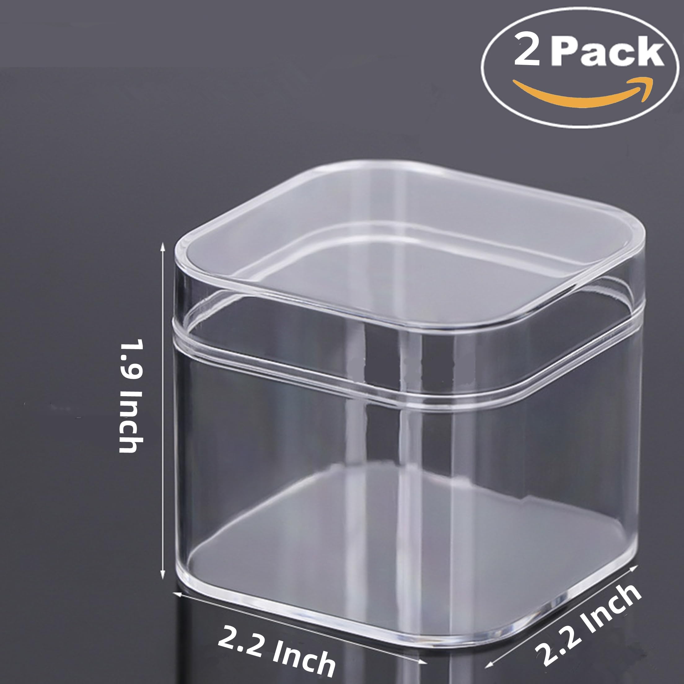 Small Acrylic Box Clear Display Box with Lid Multi-Purpose Box Jewelry Storage Boxes Organize Container Halloween Candy Box Wedding Party Favor Gift Boxes (2.2x 2.2x1.9 Inch)