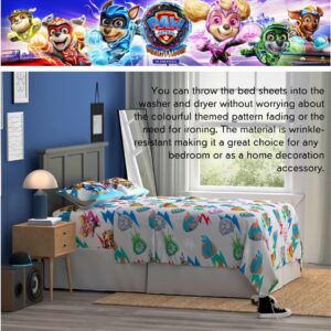 Franco Paw Patrol 2 The Movie Bedding Super Soft Microfiber 4 Piece Full Size Sheet Set, (Official Licensed Product)