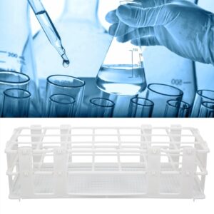 JUOPZKENN Plastic Test Tube Rack, 21 HolesPlastic Test Tube Rack Assembly Detachable Sampling Tube Holder Stand for Laboratory 30mm Test Tubes, White, Detachable