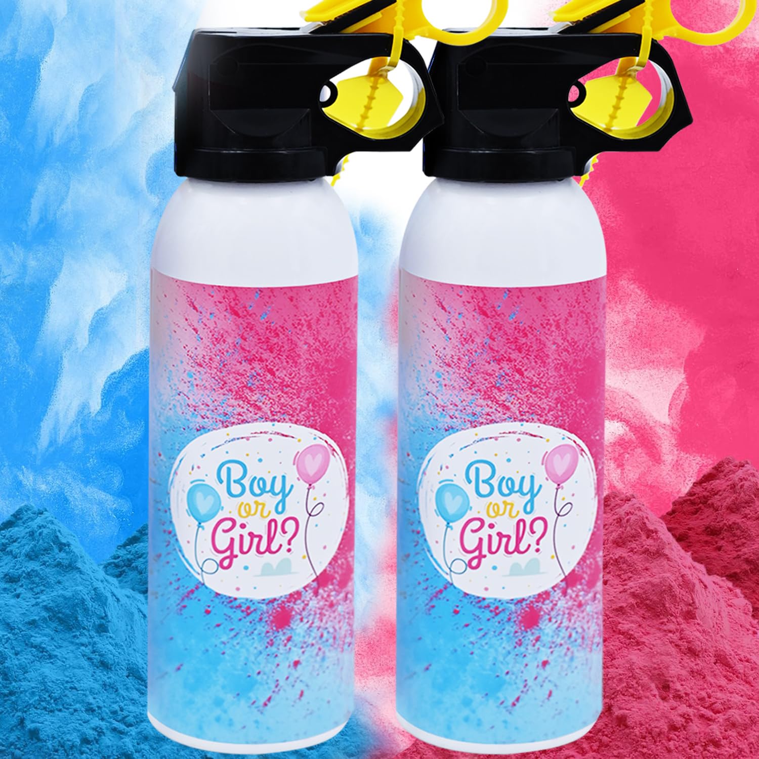 Gender Reveal Fire Extinguisher 2Pack Gender Extinguisher Smoke Powder Party with Pink or Blue Power for Baby Gender Reveal Boy Girl Photo Shoot Prop Colored Powder for Gender Reveal Ideas