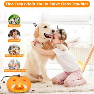 2 Pack Flea Traps for Inside Your Home,Flea Light Trap for Indoor with 6 Light Bulbs & 10 Flea Trap Refills Moth Traps Flying Insect Trap Bed Bug Traps for Fleas Moths Flies Mosquitoes Cockroaches