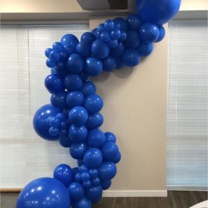 150pcs Royal Blue Balloons Different Sizes Pack, 18 12 10 5 Inch Party Balloon Garland Arch Kit Birthday Baby Shower Graduation Baseball Nautical Party Decorations(With 2 Ribbons)