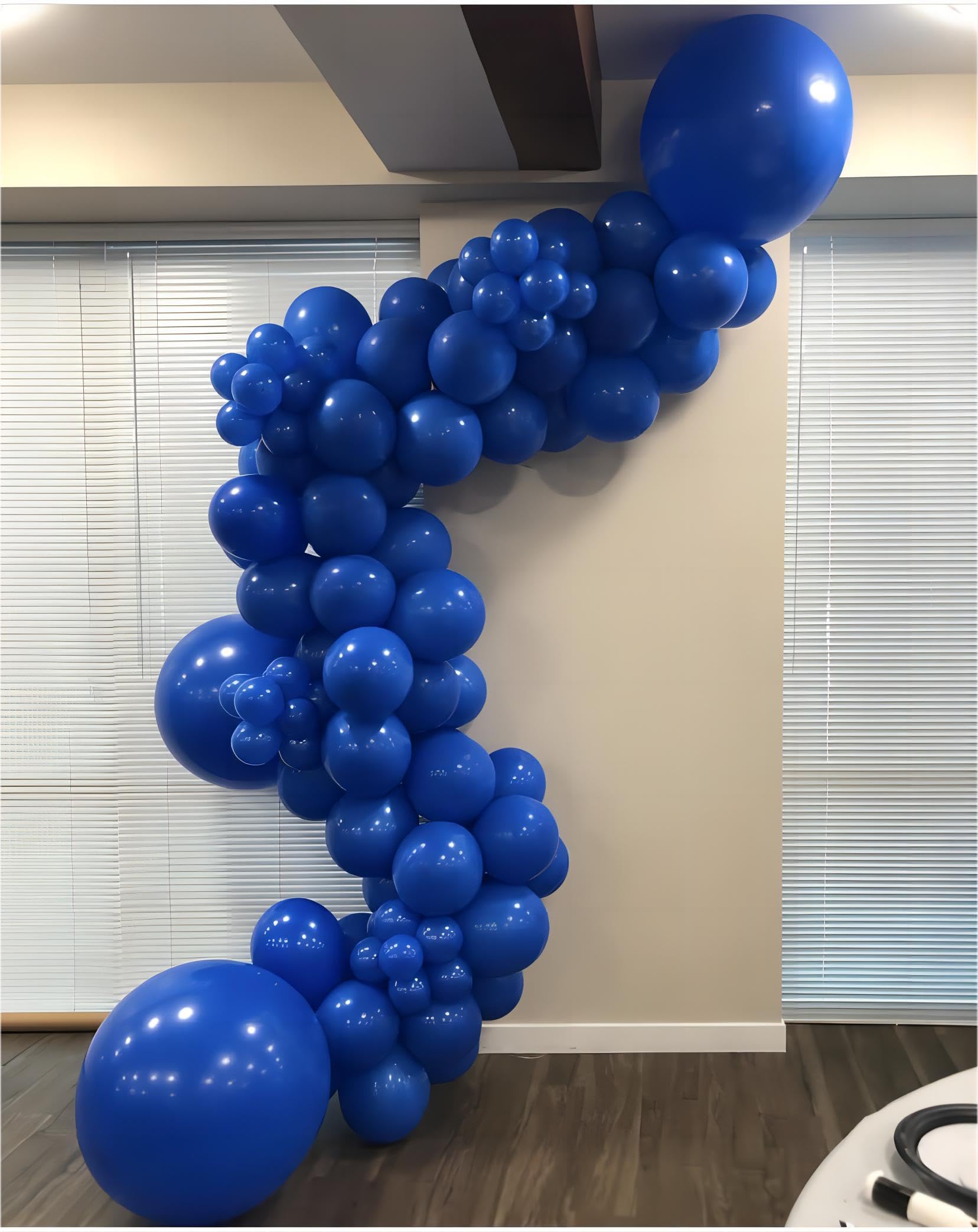 150pcs Royal Blue Balloons Different Sizes Pack, 18 12 10 5 Inch Party Balloon Garland Arch Kit Birthday Baby Shower Graduation Baseball Nautical Party Decorations(With 2 Ribbons)