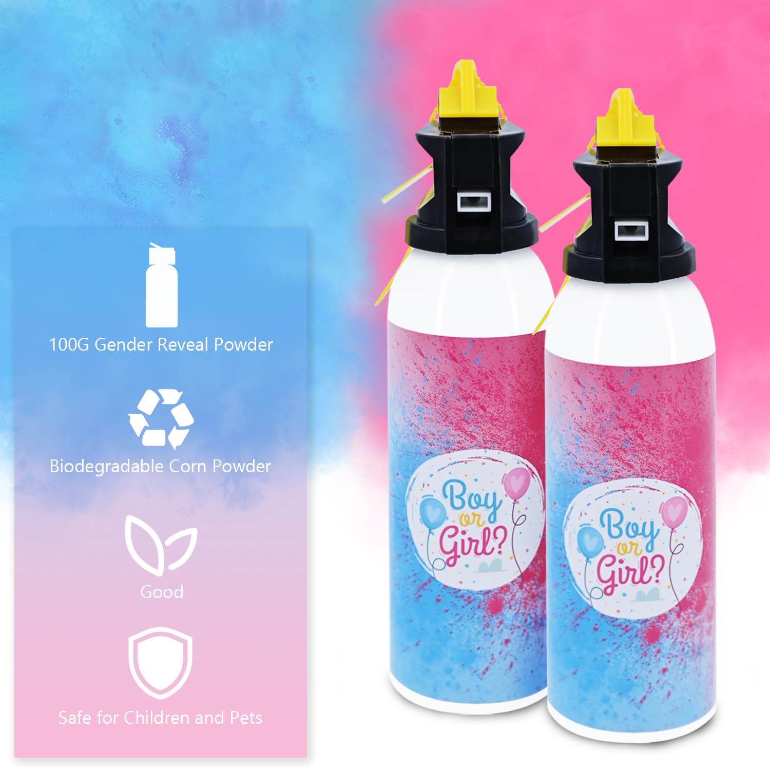 Gender Reveal Fire Extinguisher 2Pack Gender Extinguisher Smoke Powder Party with Pink or Blue Power for Baby Gender Reveal Boy Girl Photo Shoot Prop Colored Powder for Gender Reveal Ideas