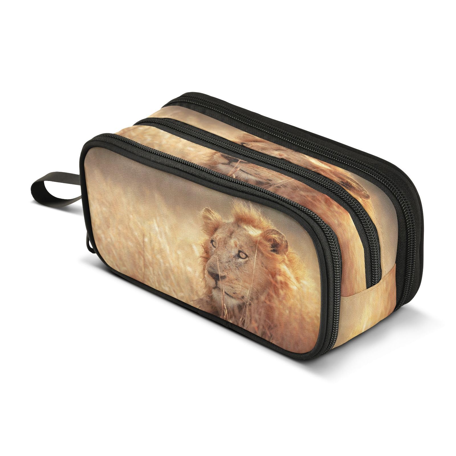 ALAZA South Africa Lion Pencil Case Large Capacity,Pencil Pouch Office College Large Storage Pen Bag 3 Compartment Pencil Cases for Women Adults Teen