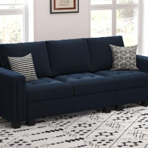 Belffin Velvet Modular Sofa Couch 3 Seater Sofa Couch for Living Room Blue