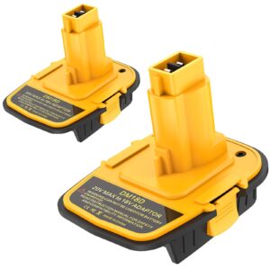 2 packs dm18d battery adapter converter with usb port for dewalt 18v tools, converts for dewalt 20v li-ion for milwaukee m18 18v li-ion battery to de-walt 18v battery adapter