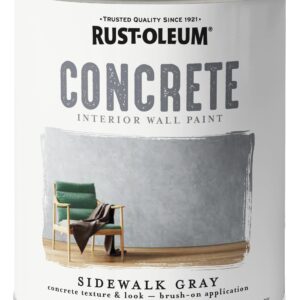 Rust-Oleum 379908 Concrete Interior Wall Paint, Quart, Sidewalk, 0.25 Gallon (Pack of 1)