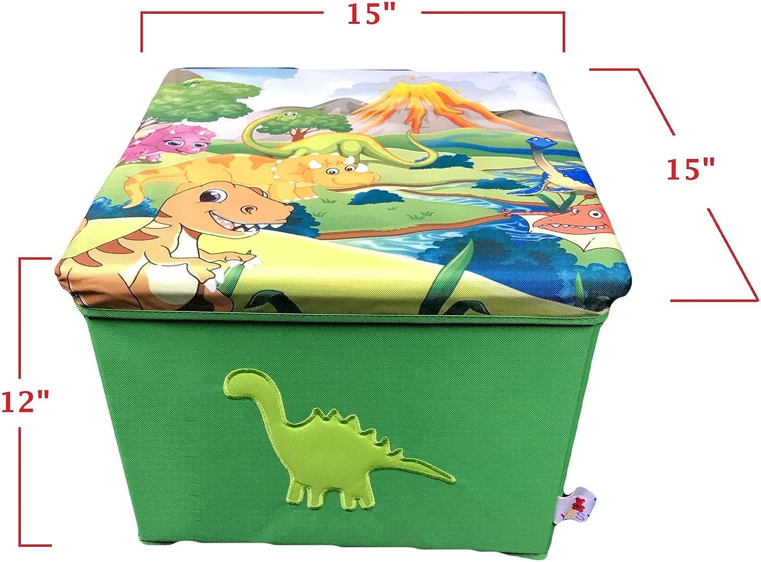 Toy Chest for Boys, Storage Bins for Toys, Toy Box for Boys, Kids Toy Storage Bins, Sturdy & Foldable, Removable Divider, Dinosaur Storage Containers for Playroom, Bedroom, Home, Dinosaur Pattern