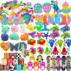 120 pcs party favors for kids 4-8-12, pop fidget toys, treasure box toys, classroom prizes, pinata filler goodie bag stuffers, treasure chest, carnival prizes, prize box toys for boys girls