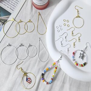 XKCWXY 483Pcs Earring Making Kit with Beading Hoop Earring Finding Component Accessories,Earring Hooks,Jump Rings,Earring Backs for Jewelry Making DIY Craft