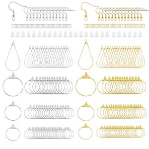 xkcwxy 483pcs earring making kit with beading hoop earring finding component accessories,earring hooks,jump rings,earring backs for jewelry making diy craft