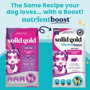 Solid Gold Nutrientboost Mighty Mini Small Breed Dog Food - Dry Dog Food Made with Real Lamb for Any Toy Breed - Grain & Gluten Free Recipe for Gut Health & Sensitive Stomach Support - 3.75 LB Bag