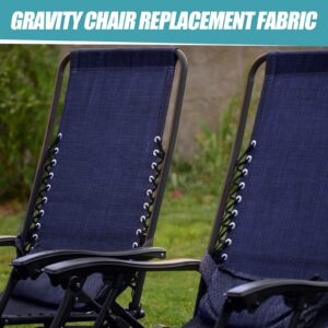 Queekay Chair Replacement Fabric with 4 Bungee Cord Lounge Chair Cloth Mesh Chair Repair Kit for Patio Recliner Chair Outdoor Lawn Pool(Blue, 63 x 21 Inch)