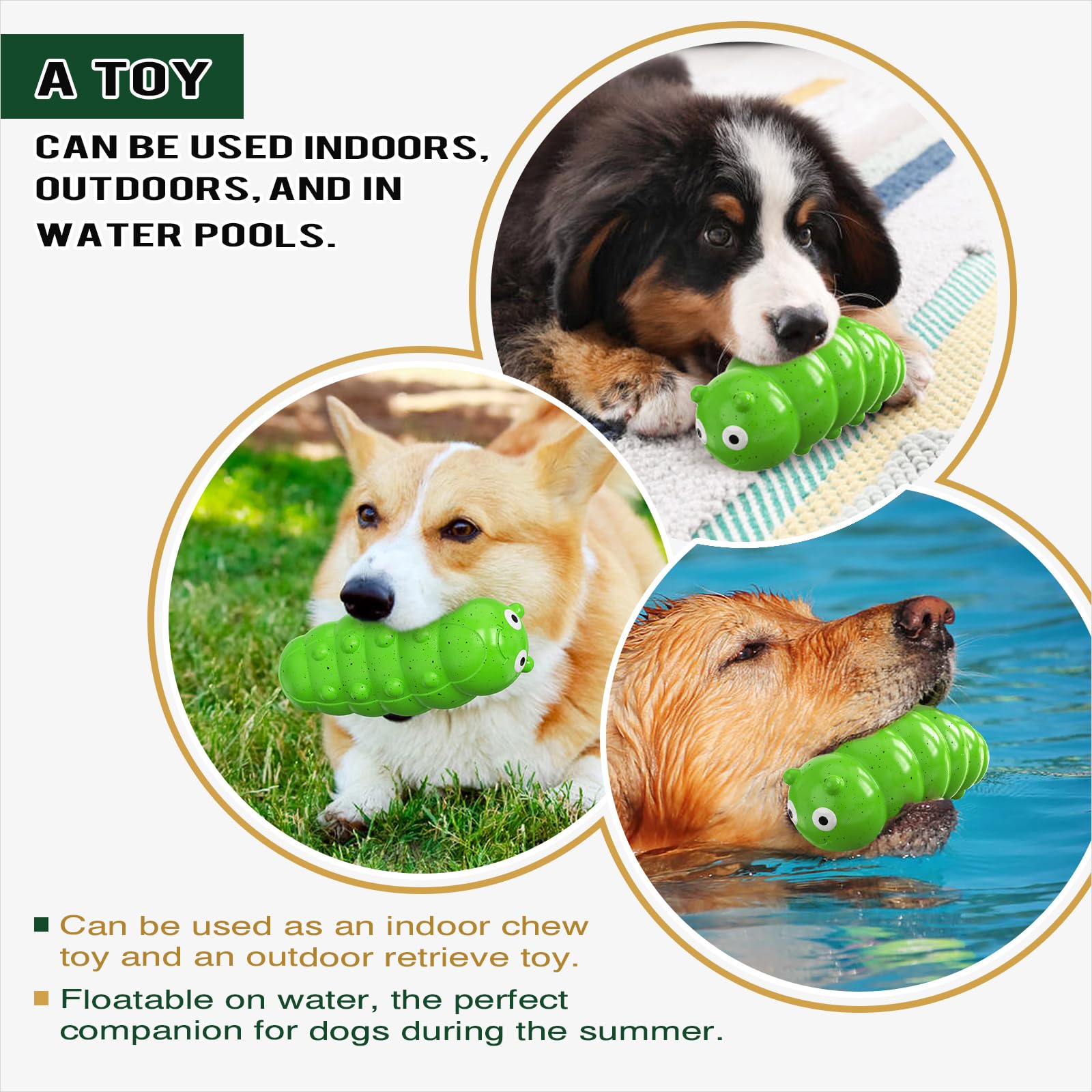 zaabaazina Dog Chew Toy for Aggressive Chewers, Squeaky Dog Toy Interactive Cute Shape, Teeth Grinding and Cleaning Function Retrieval Dog Toy Safe Material, Easy to Use