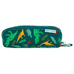 stephen joseph all over printed pencil pouch | multipurpose kids school stationary case, colorful cute designs with large space for pencils and pens, dino, pencil case