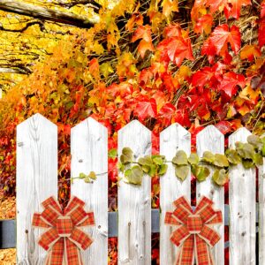 Estivaux Fall Ribbons for Crafting, Thanksgiving Wired Edge Ribbon Orange Buffalo Plaid Craft Ribbons Autumn Farmhouse Burlap Ribbon for Gift Wrapping Fall Thanksgiving Decorations Supplies