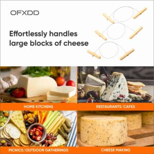 OFXDD Cheese Cutter with Wire - Cheese Slicer Wire 17.7 Inch - Slicers/Strings for Block Cheese with Handles, Stainless Steel