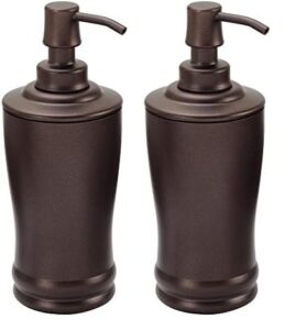 idesign metal tall liquid soap dispenser pump, the olivia collection – 8 oz., bronze (pack of 2)