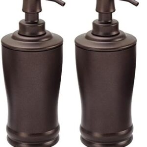 iDesign Metal Tall Liquid Soap Dispenser Pump, The Olivia Collection – 8 Oz., Bronze (Pack of 2)