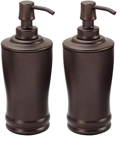 iDesign Metal Tall Liquid Soap Dispenser Pump, The Olivia Collection – 8 Oz., Bronze (Pack of 2)