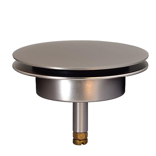 Westbrass D50P27TLERE-07 27" Cable Drive Bath Drain Trim with Rotary Overflow Cover Knob, Pop-Up Stopper and Poly Tubular Pipes & Fittings, Satin Nickel