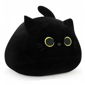 Auspicious beginning Black Cat Plush Toy-19'' Giant Black Cat Stuffed Animal, Black Cat Plushie Kawaii Plushies Cat Plush Pillow, Halloween Black Cat Decor Plush Toys Halloween Plush Gift for Kids