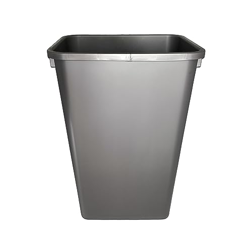 Yogui Home Living Plastic Trash Can - Indoor Garbage Bin for Kitchen, Home, Office and Commercial Use - Large Waste Disposal Tub, Plastic Waste Container- (12-Gallon) (50 Quart - 1 Pack, Grey)