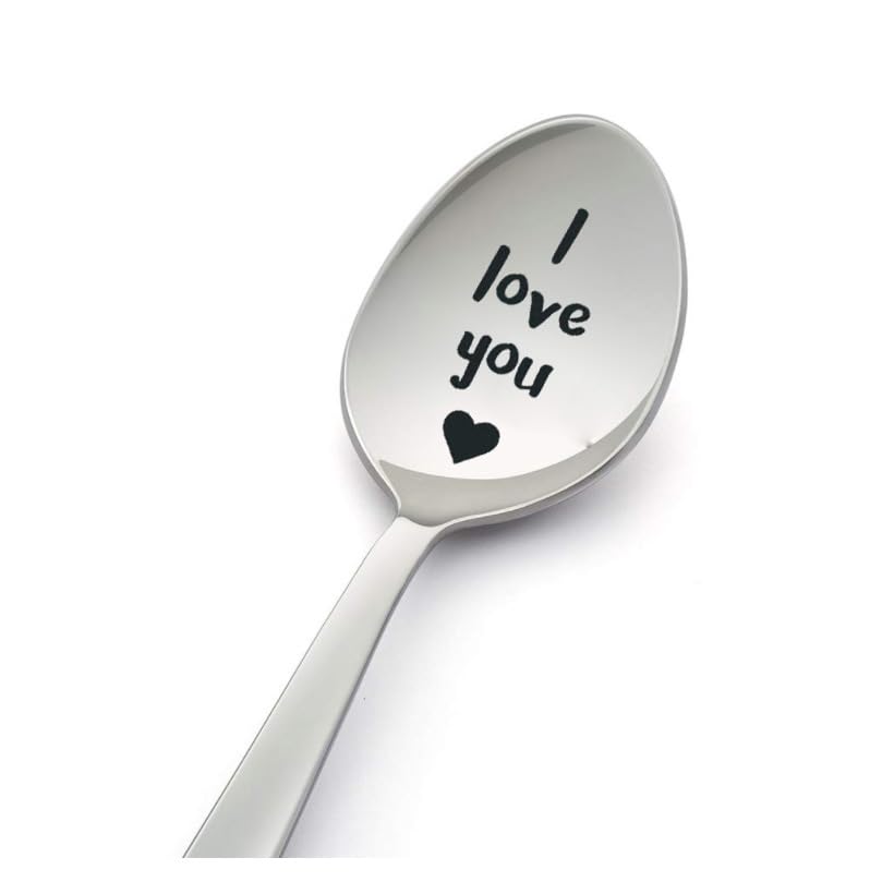 Couple Gift Spoons for Boyfriend Girlfriend I Love You Gifts Spoon for Him Her Anniversary Christmas Gift for Husband Wife Coffee Tea Lover Gifts Spoons for Mom Grandpa