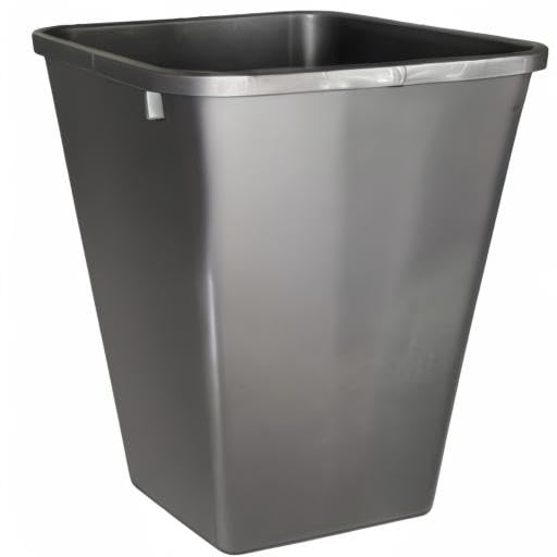 Yogui Home Living Plastic Trash Can - Indoor Garbage Bin for Kitchen, Home, Office and Commercial Use - Large Waste Disposal Tub, Plastic Waste Container- (12-Gallon) (50 Quart - 1 Pack, Grey)