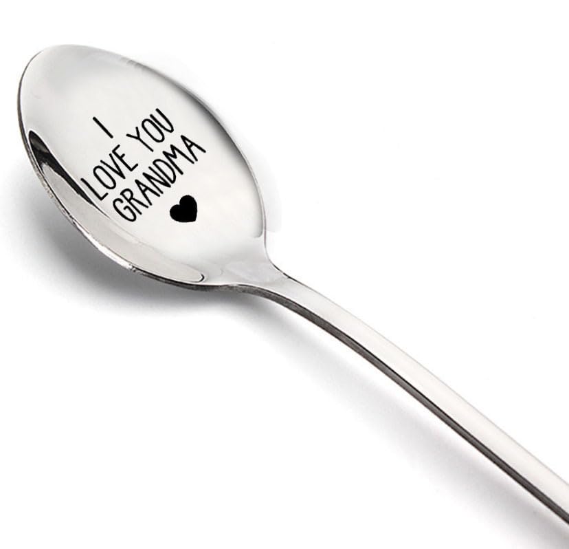 Grandma Gift Spoon from Grandchildren Grandkids I Love You Grandma Spoons for Grandma Grandmother Christmas Mother's Day Gift Tea Coffee Lover Gifts for Grandma Grandmother