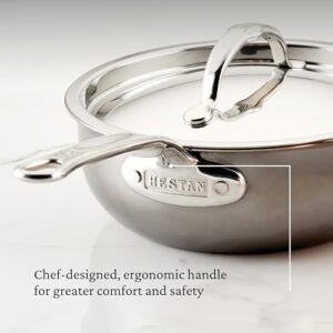 Hestan - NanoBond Collection - Titanium Stainless Steel Saucier Pan with Lid, Induction Cooktop Compatible, 2-Quart