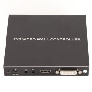 wall video controller, 100-240v aluminum alloy dvi tv wall video controller 180 degree rotating hd multimedia interface splicing display processor with remote control (us plug)