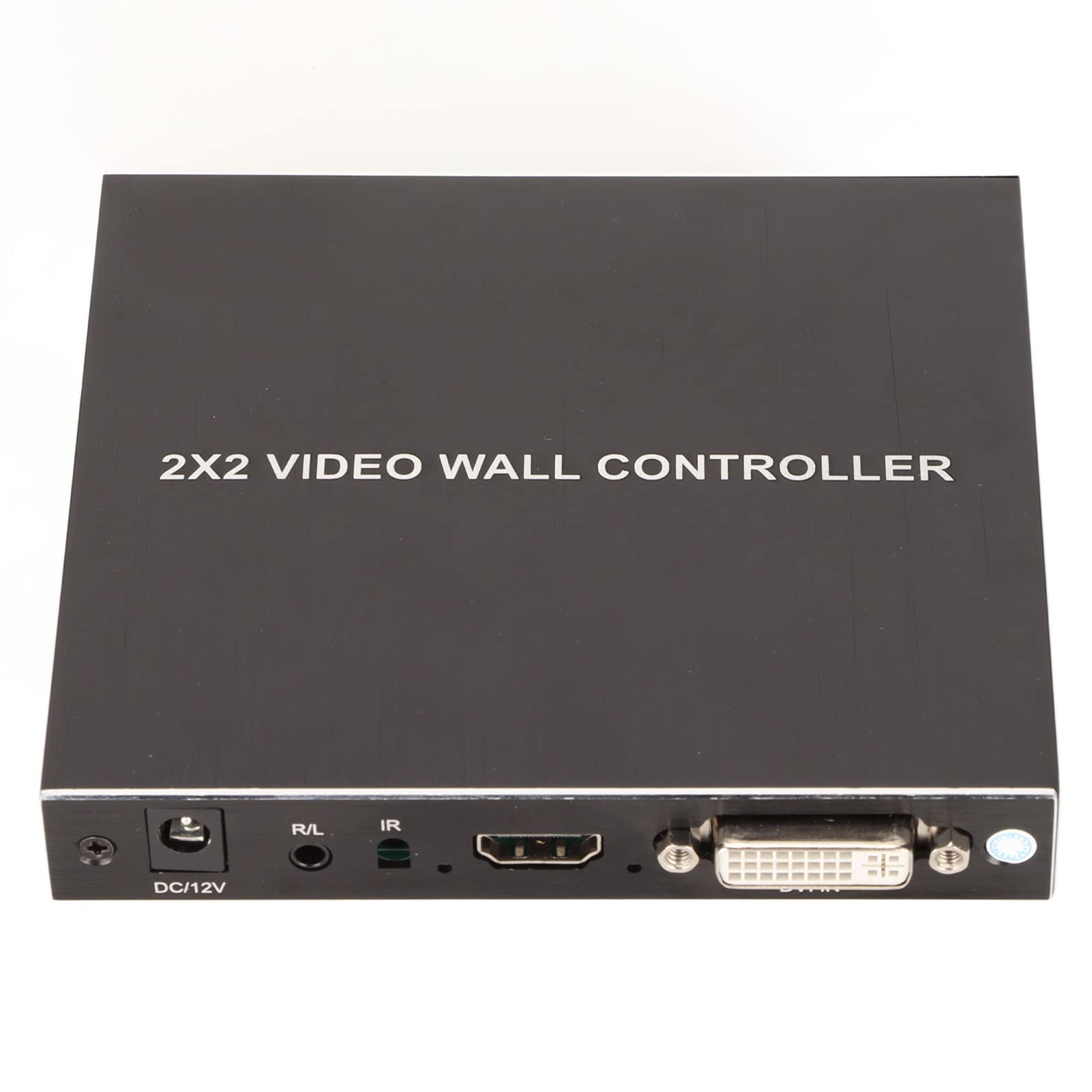 Wall Video Controller, 100-240V Aluminum Alloy DVI TV Wall Video Controller 180 Degree Rotating HD Multimedia Interface Splicing Display Processor with Remote Control (US Plug)